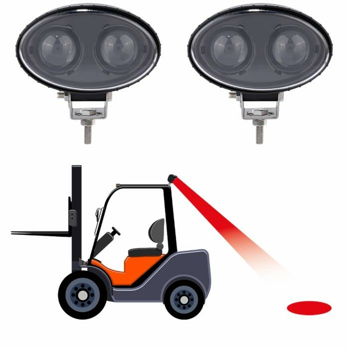 Faro da lavoro ovale 2 LED CREE a lungo raggio rosso 10W IP67 - Ama