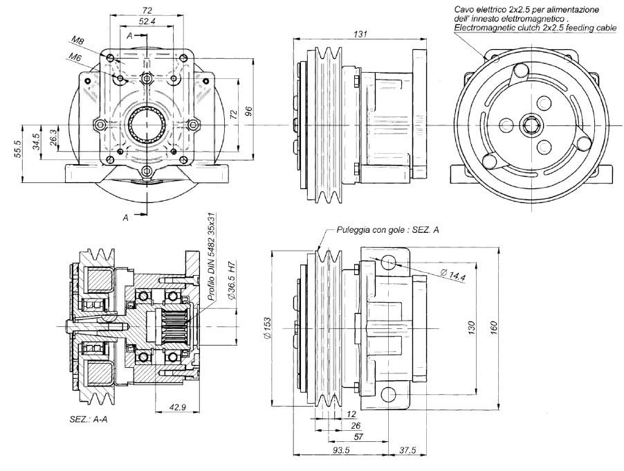 Innesto elettromagnetico 12VDC per pompe gruppo 1 e 2 14 daNm - Ama Refluid