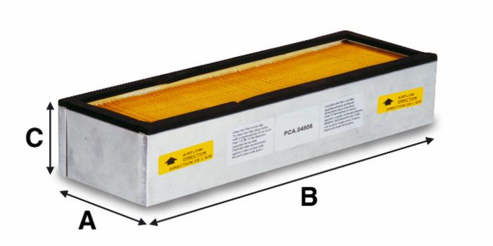 Filtro ad aria originale Panclean AP3366 a pannello per cabina 740x125x60mm - Panclean