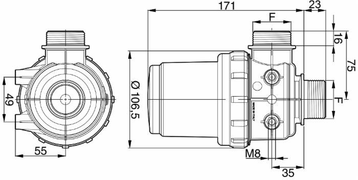 Filtro di aspirazione filetto G 1 1/4 50 Mesh - Arag