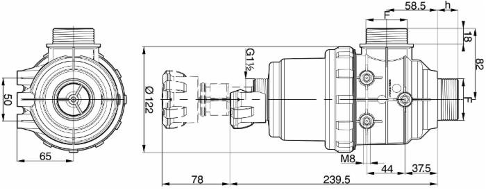 Filtro aspirazione con valvola G 1 1/4 50 Mesh - Arag