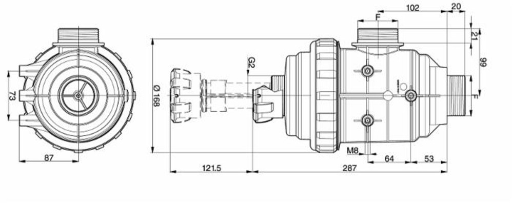 Filtro aspirazione con valvola G 1 1/2" 50 Mesh - Arag