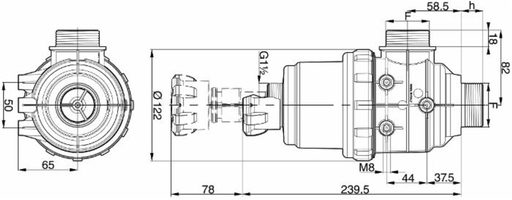 Filtro di aspirazione con valvola G 1 1/2 32 Mesh - Arag