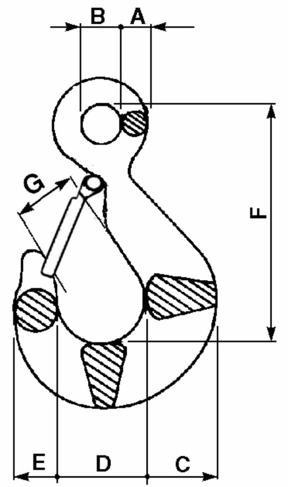 Gancio con sicura portata 500kg - Ama