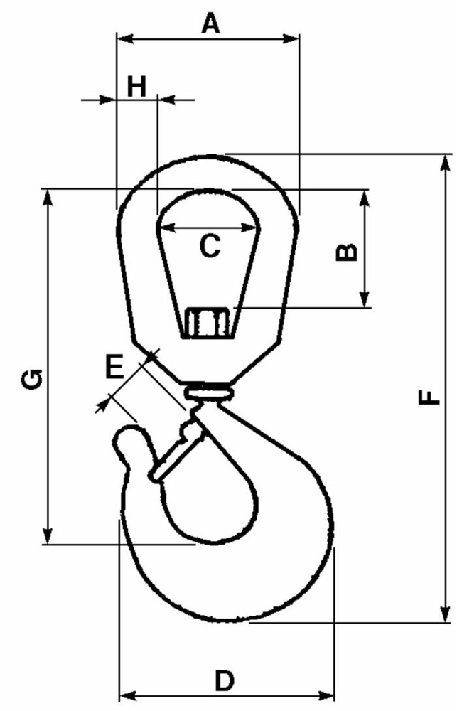Gancio girevole con sicura portata 800kg - Ama