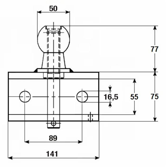 Gancio di traino non omologato 152x141mm - Ama