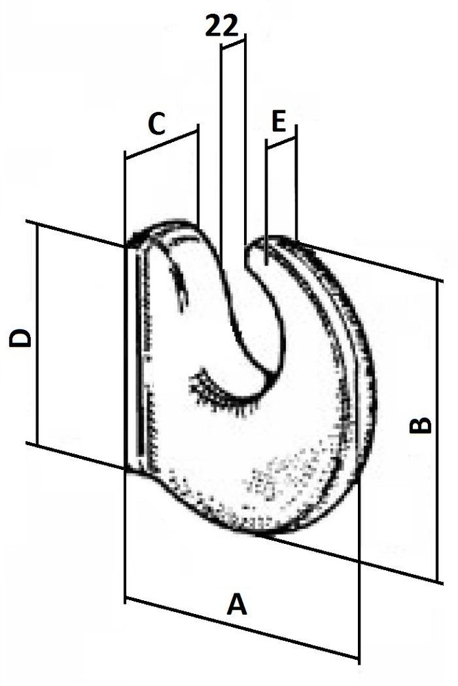 Gancio di traino medio 100x92mm non omologato - Ama