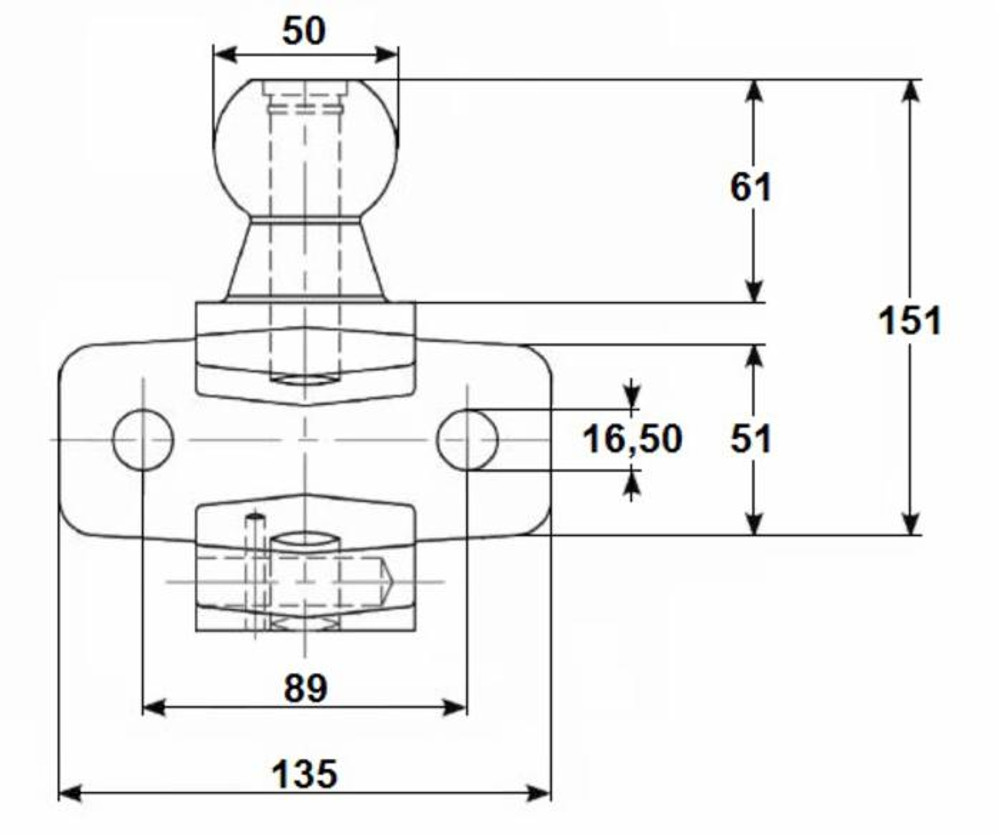 Gancio di traino non omologato 151x135mm - Ama
