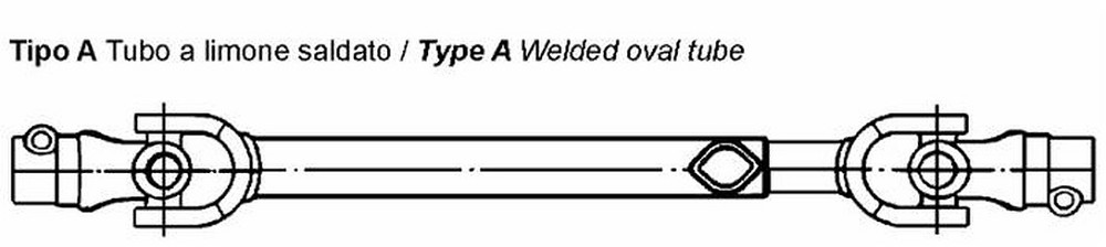 Cardano standard 1x900 con tubo a limone saldato con crociera sinterizzata - Ama Cardan