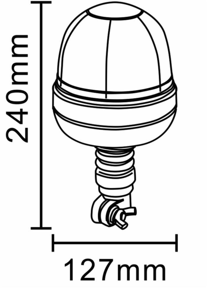 Lampeggiante alogeno per trattori base flessibile magnetica 12V 55W - Ama