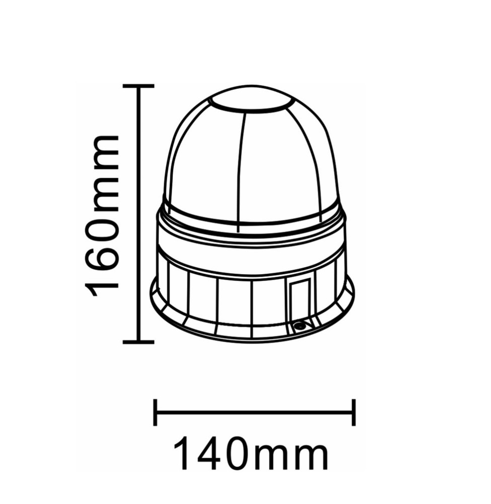 Lampeggiante alogeno per trattori base piana 12V 55W luce rotazionale - Ama