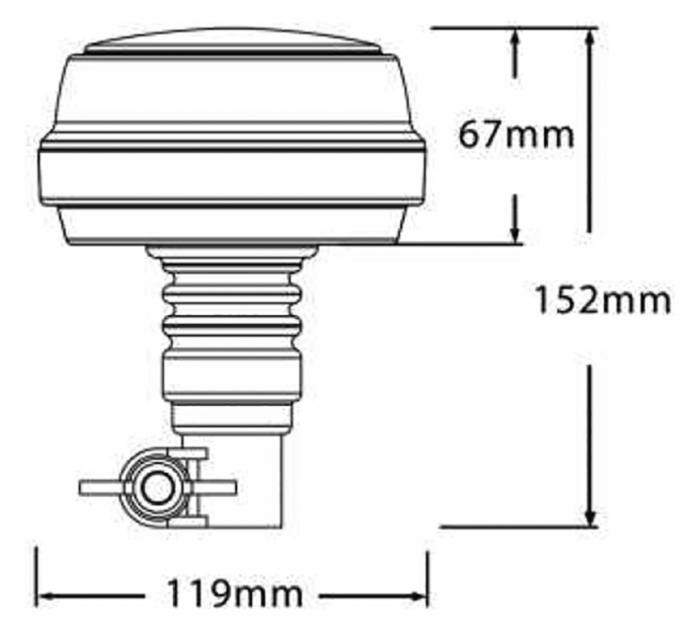 Lampeggiante a LED 12-24V base flessibile - Ama