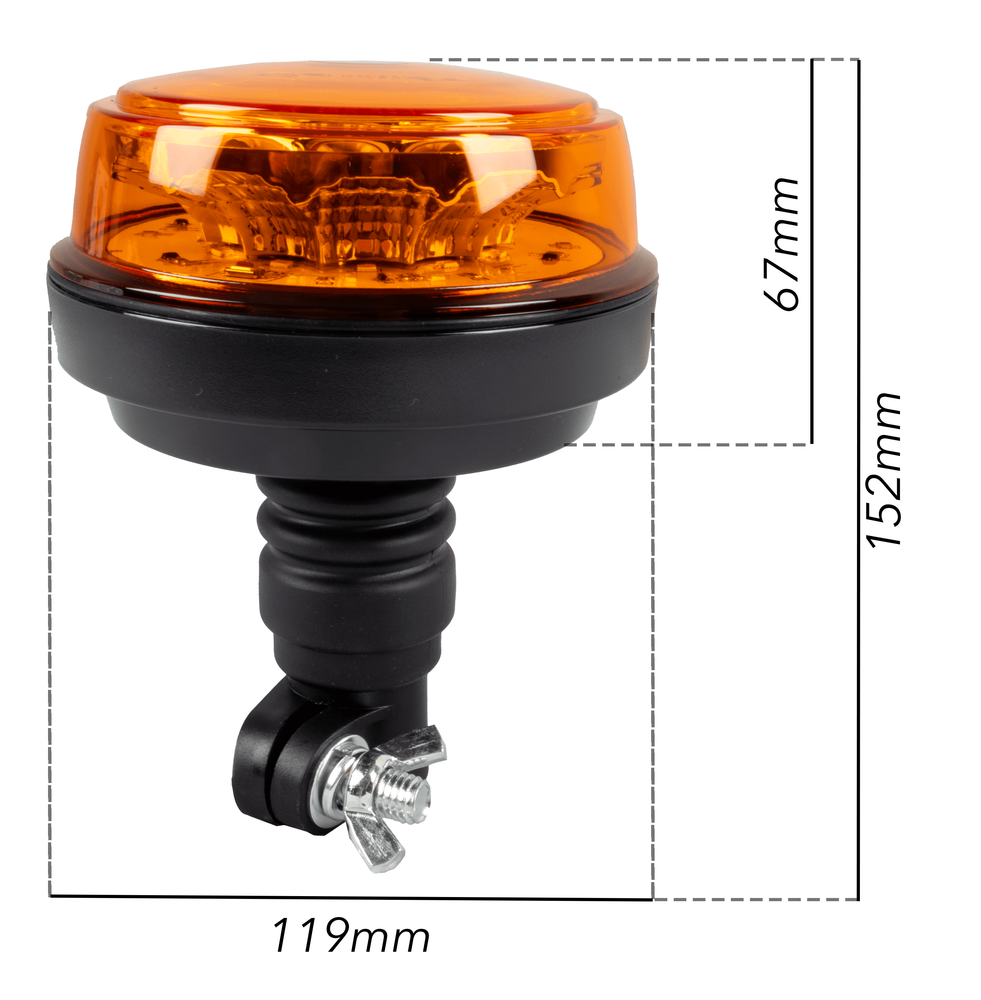 Lampeggiante a LED 12-24V base flessibile - Ama