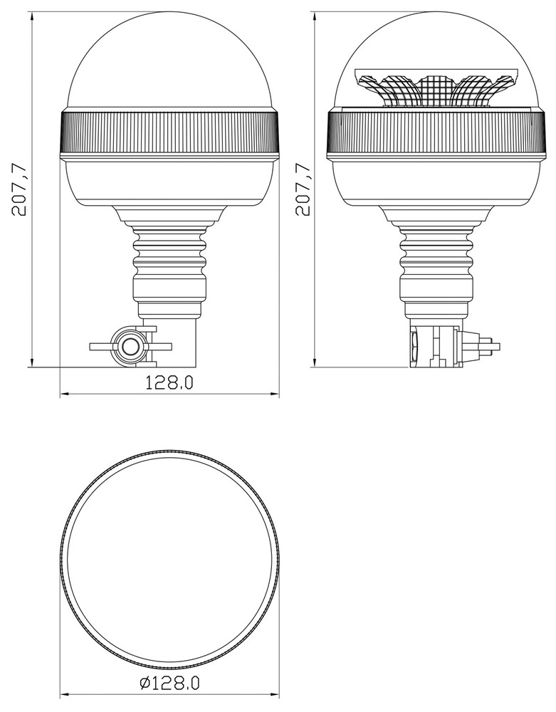 Lampeggiante base flessibile 16 LED 12-24V - Ama