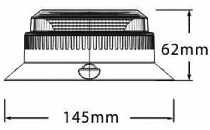 Lampeggiante a led 12-30V base piana - Ama