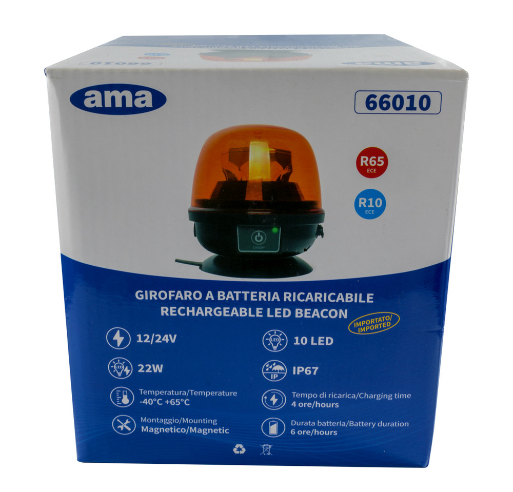 Lampeggiante LED a batteria 12-24V 28W - Ama