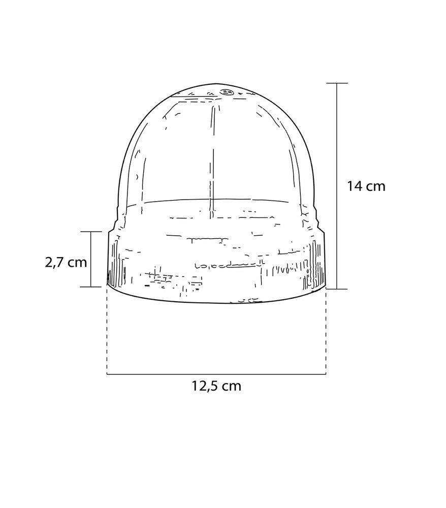 Calotta per lampeggiante ambra serie Gea in policarbonato - Ama