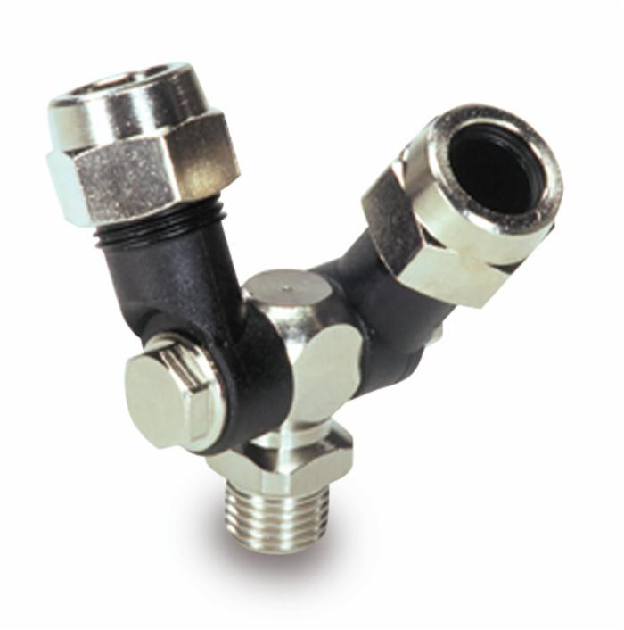 Getto snodato doppio con filetto maschio 1/4'G - Braglia