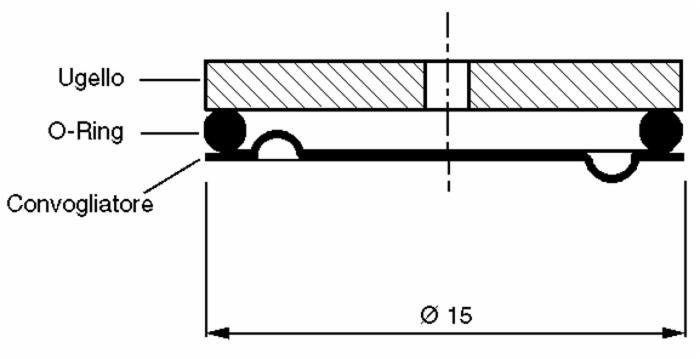 Ugello in ceramica AMT Ø 15x3 con foro Ø 1mm - Ama