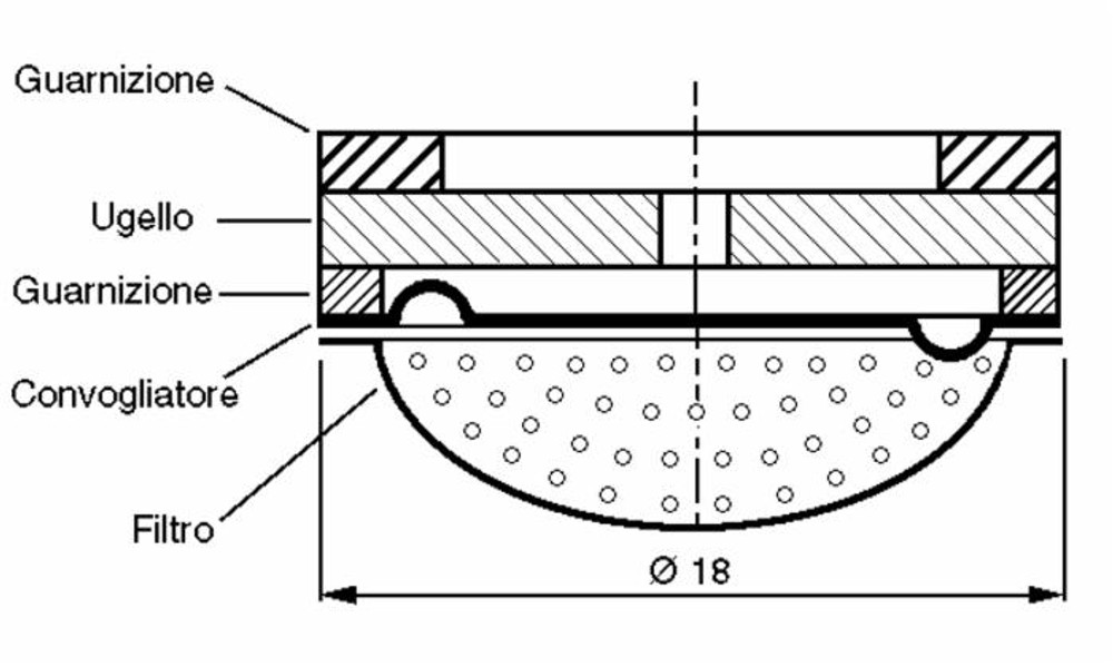 Ugello in ceramica Ø 18mm foro Ø 1,5mm - Ama