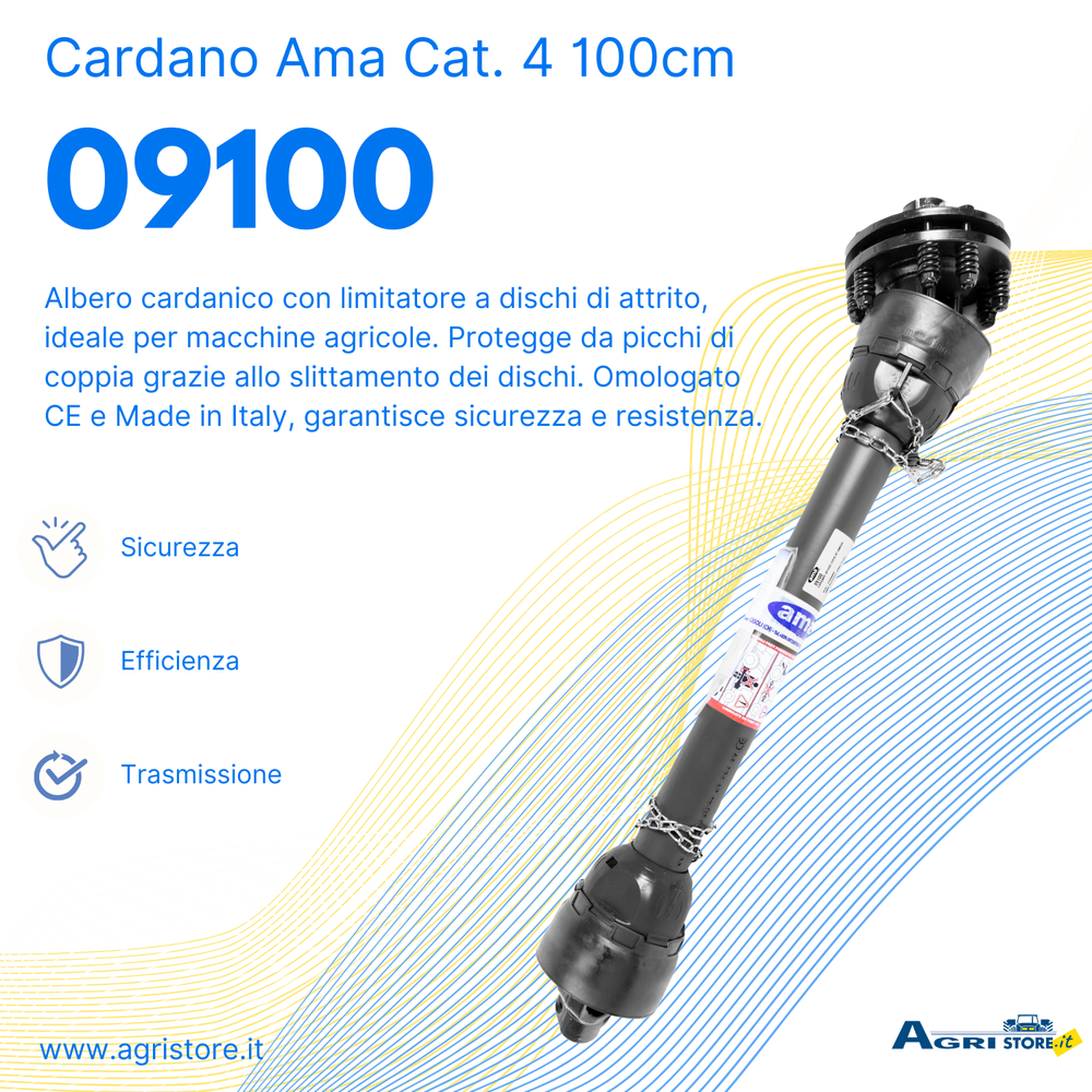 Cardano Ama con limitatore a dischi di attrito cat. 4 100cm - Ama Cardan