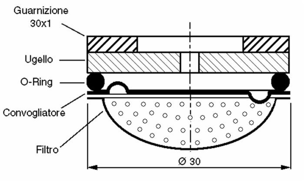 ugello Ø 30mm con foro Ø 1,2mm - Ama