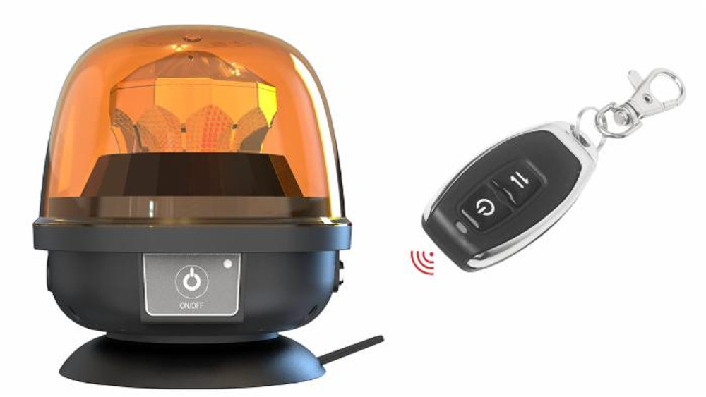 Lampeggiante a batteria con telecomando 12-24V base magnetica - Ama