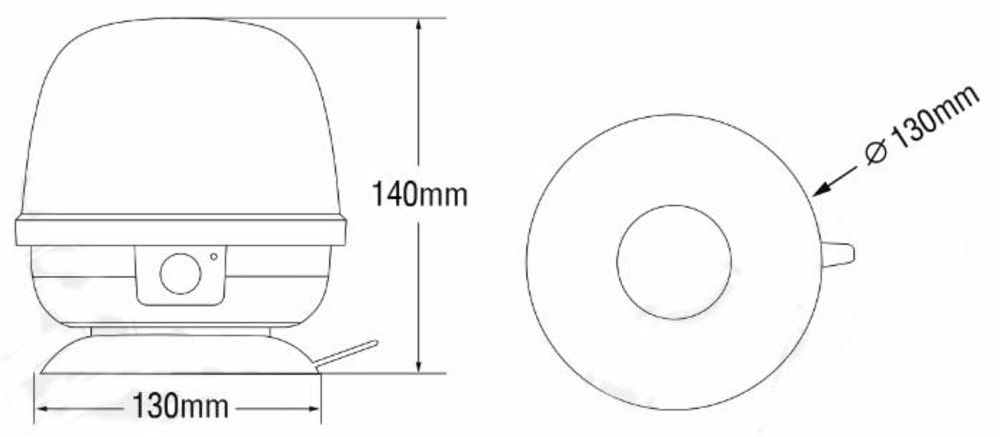 Lampeggiante a batteria con telecomando 12-24V base magnetica - Ama