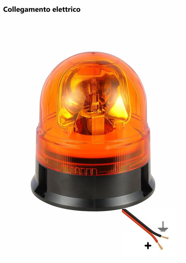 Lampeggiante alogeno per trattori con base piana 24V 70W luce rotazionale - Ama