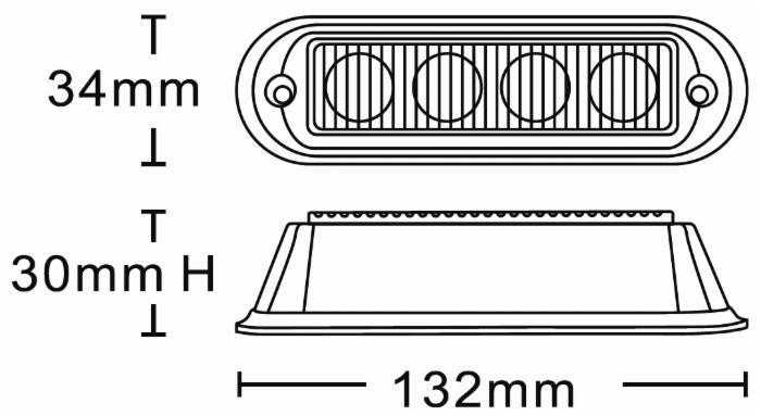 Luce di segnalazione arancio 4 LED 12/24V - Ama