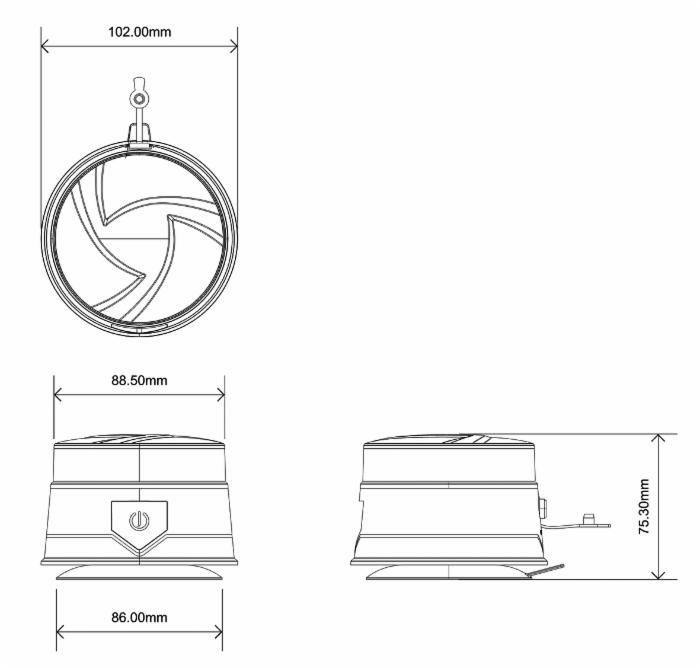 Lampeggiante magnetico LED a batteria 12-24V - Ama