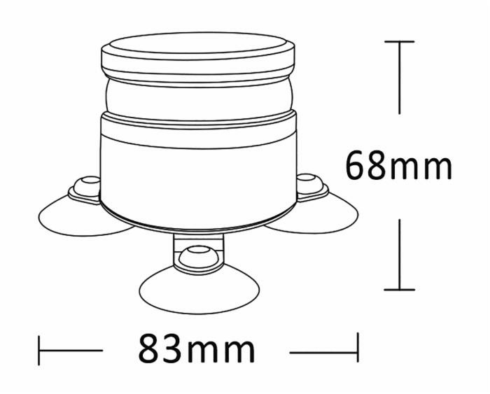 Lampeggiante a 8 LED Mini 12-24V base magnetica o ventosa - Ama