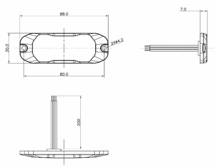 Luce di segnalazione Flash 3LED Arancione - Ama