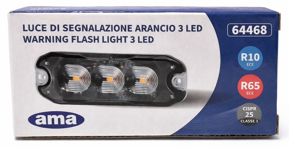 Luce di segnalazione Flash 3LED Arancione - Ama