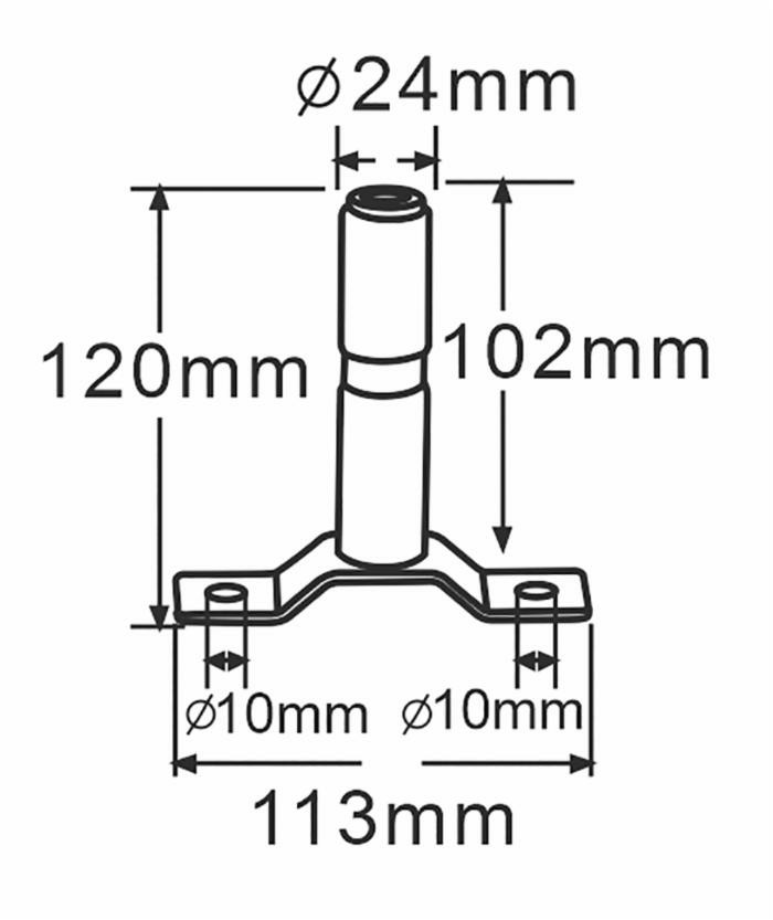 Piantone per lampeggiante con attacco a T - Ama