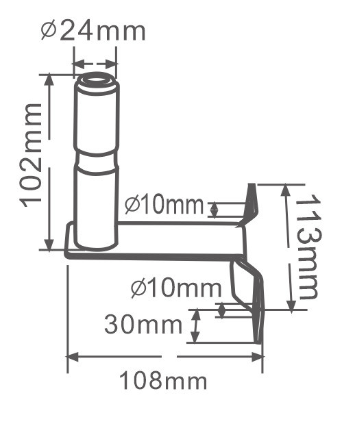 Piantone supporto lampeggiante con staffa laterale - Ama