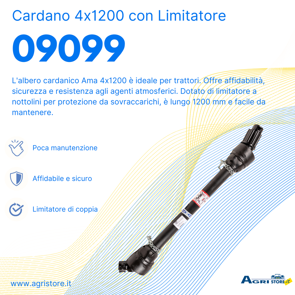 Cardano con limitatore a nottolini 4x1200 - Ama Cardan