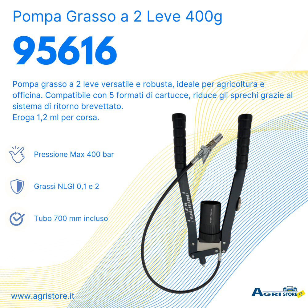 Pompa grasso a 2 leve da 400g - No brand