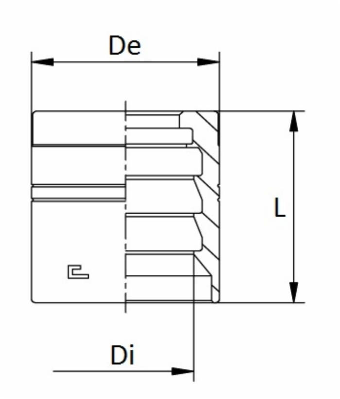 Boccola a pressare no skive (tubo da non pelare) da 3/8" - Ama Refluid