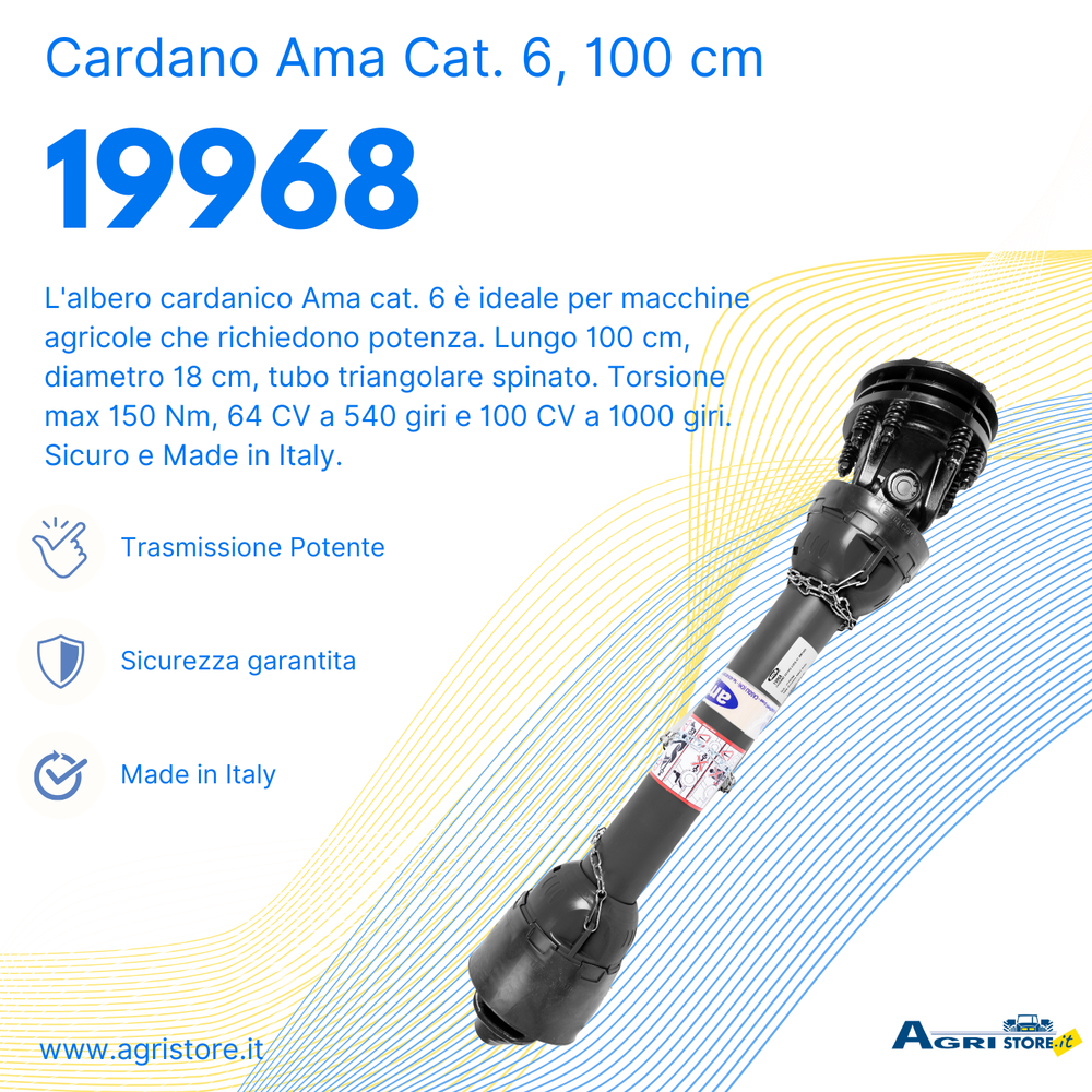 Cardano Ama con limitatore a dischi di attrito cat. 6 100cm 4 ferodi - Ama Cardan