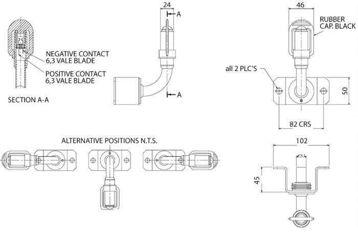 Piantone per lampeggiante con staffa laterale inclinabile - Ama