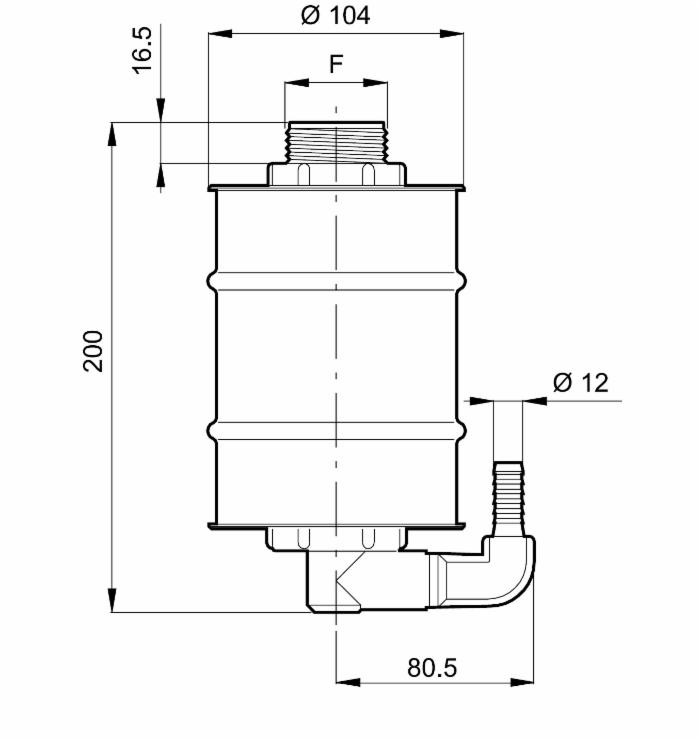 Eiettore con filtro in acciaio inox con filetto M1'1/4 e corpo in propilene - Arag