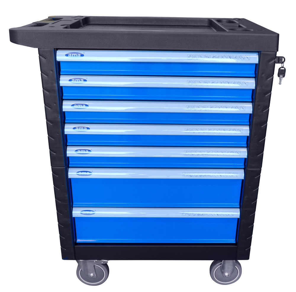 Carrello porta attrezzi professionale da officina Ama 7 cassetti 253 attrezzi assortiti - Ama