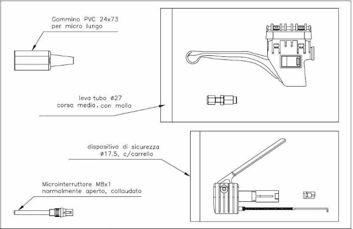 Kit dispositivo sicurezza più leva inferiore per motori benzina - Ama