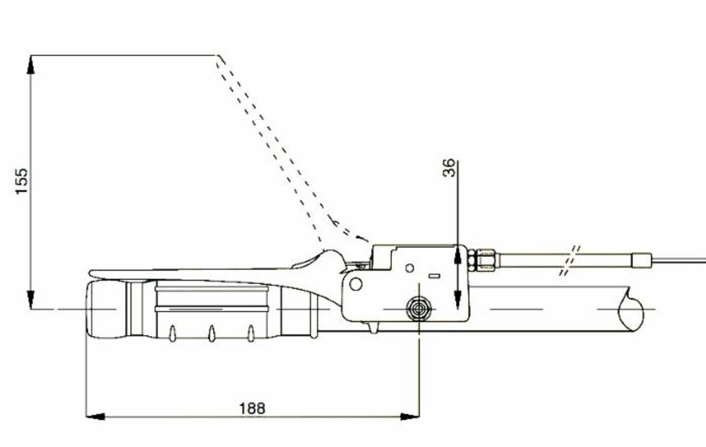 Leva arresto motore per diesel a trasmissione meccanica con Ø tubo 22mm - Ama