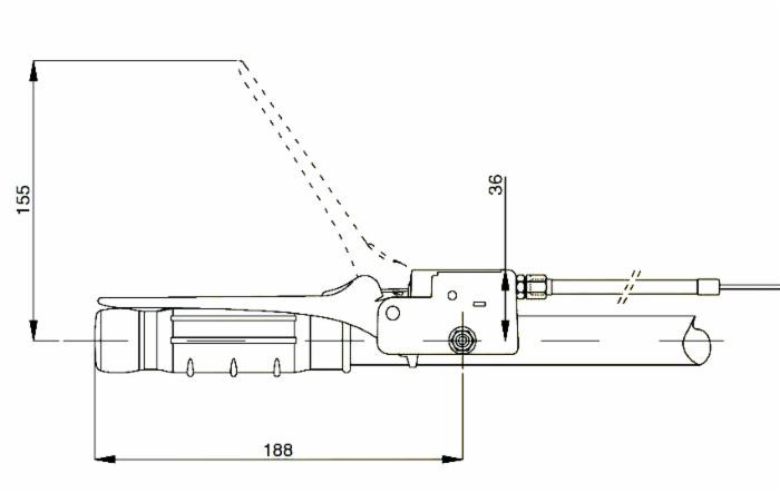 Leva arresto motore per diesel a trasmissione meccanica con Ø tubo 22mm - Ama