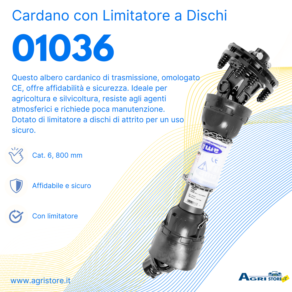 Cardano con limitatore a dischi 6x800 - Ama Cardan