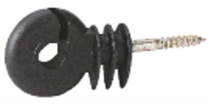 Isolatore nero ad anello con vite per legno ø 6mm - Ama