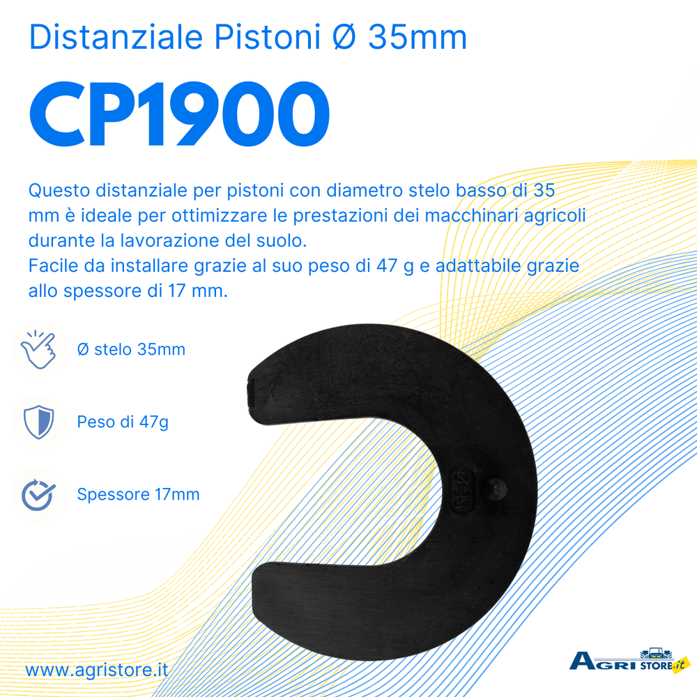 Distanziale per pistoni con Ø stelo basso 35mm - Ama