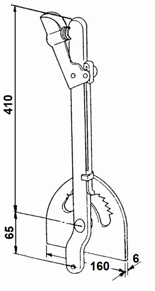 Leva freno parcheggio lato destro con interasse 410mm - Ama